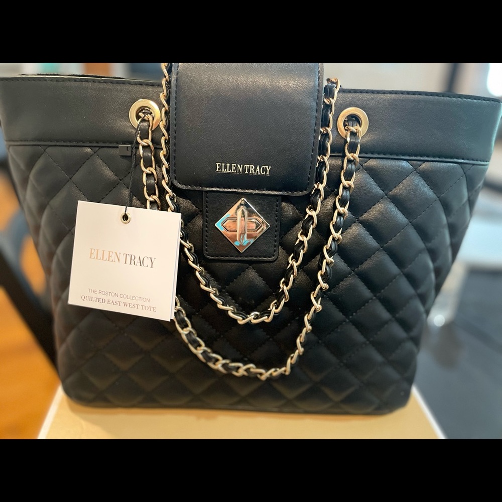 Ellen Tracy Quilted East West Tote